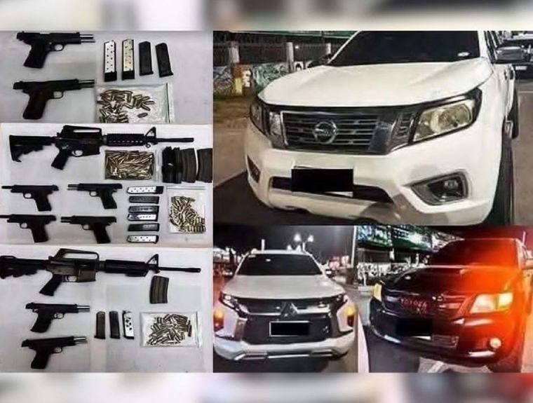 Cops seize 8 pistols, 2 assault rifles from 3 couriers
