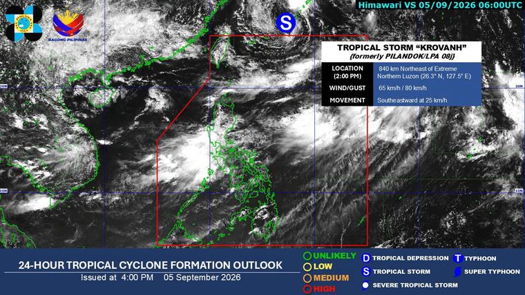Light rains forecast on Sunday (Sept. 6); downpours may resume Monday